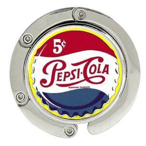 Pepsi Cola retro Bottlecap Purse Hanger Foldable Hook Handbag Table Bag Holder